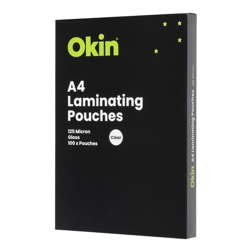 Okin Laminating Pouches A4 Gloss - 125mic (LAMA4125) Carousel 1