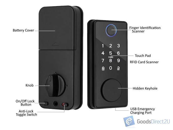 Smart Door Lock, Key, Pin, RFID, App, Fingerprint - Deadbolt Carousel 2