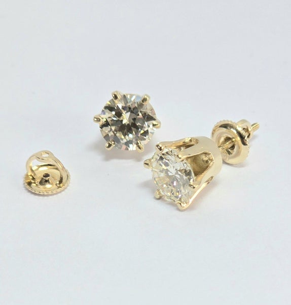 Amazing 14ct Gold Diamond Earrings TCW 3.26cts Retail Value $33,000.- Carousel 1