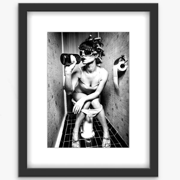 Bathroom Party Poster 2 | B&W Vintage Wall Art | Framed Photo Carousel 2