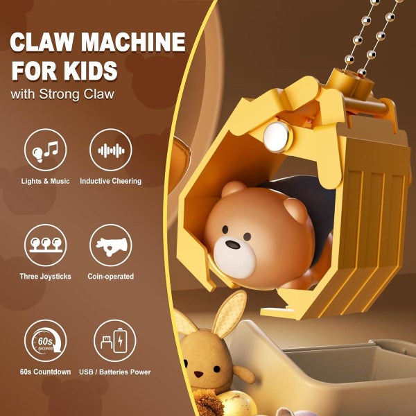 Bears Claw Machine for Kids Mini Arcade Vending Machine Carousel 5