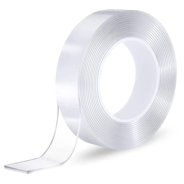 Double-Sided Nano Mounting Tape Traceless Clear Adhesive Invisible Gel 2M x 20mm Carousel 1