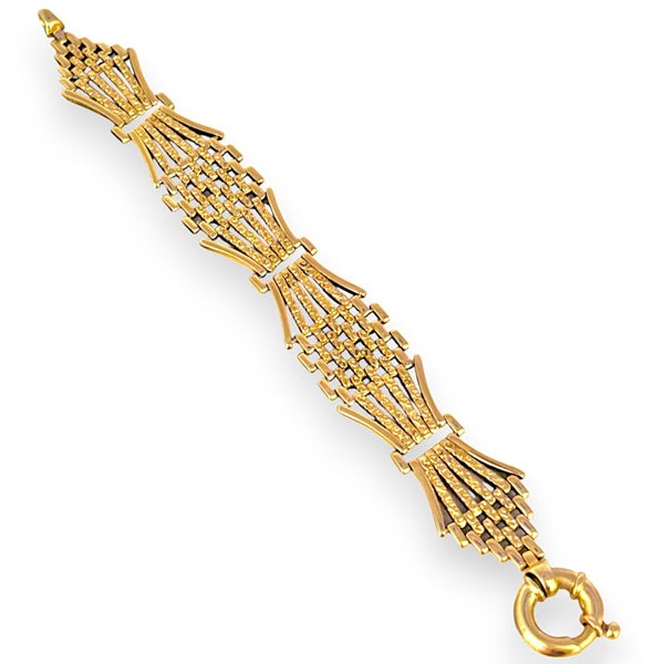 FLASH SALE | 9ct Gold Bar Gate Bracelet Valuation $13,500. R # 717628638528727051112