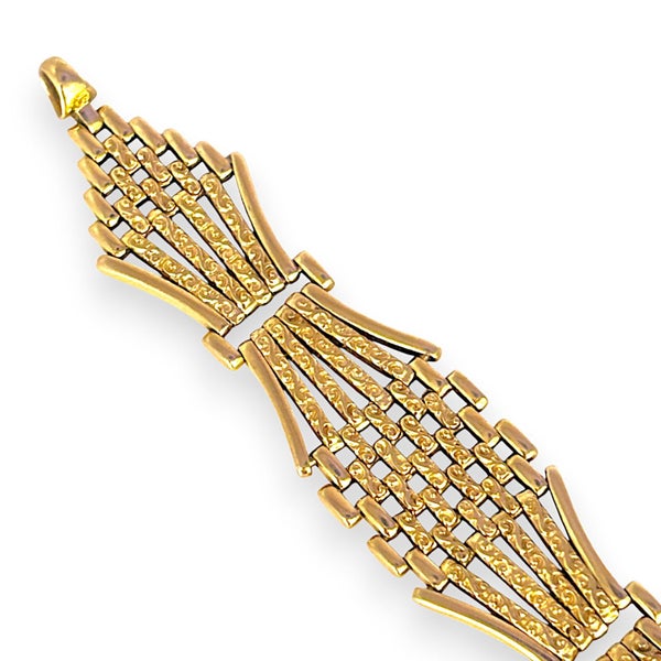 FLASH SALE | 9ct Gold Bar Gate Bracelet Valuation $13,500. R # 71762863852872705111