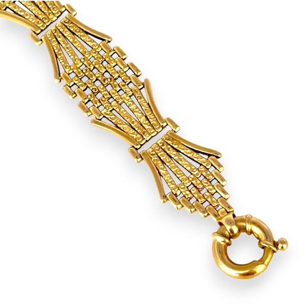FLASH SALE | 9ct Gold Bar Gate Bracelet Valuation $13,500. R # 71762863852872705112