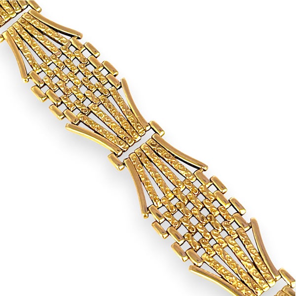 FLASH SALE | 9ct Gold Bar Gate Bracelet Valuation $13,500. R # 71762863852872705113