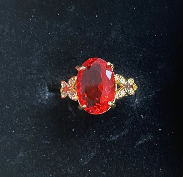 Red Rhinestone & Crystal Ring Carousel 1