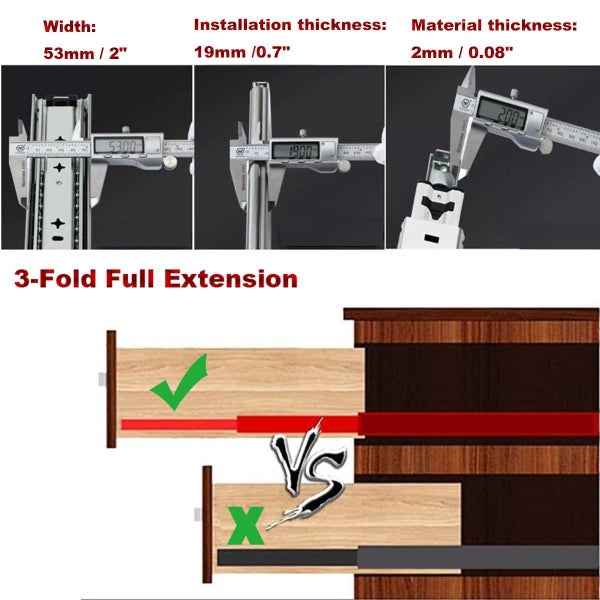 1100mm Drawer Slides Runner Carousel 2