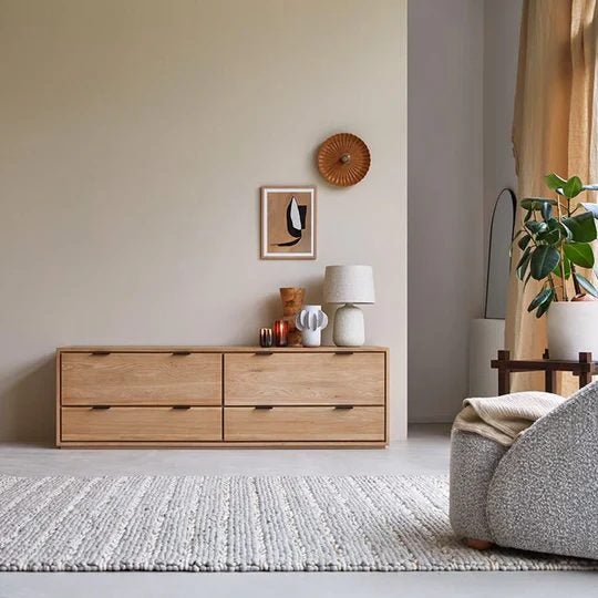 Rouen Natural Solid Oak Large TV Stand (Oak Furniture Store) Carousel 1