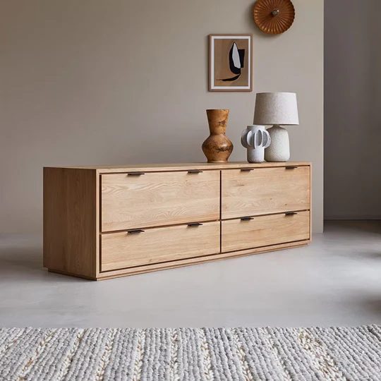 Rouen Natural Solid Oak Large TV Stand (Oak Furniture Store) Carousel 2