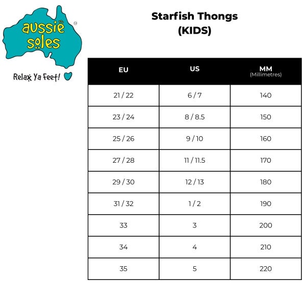 Aussie Soles Kids Starfish Thongs - Aqua Carousel 3