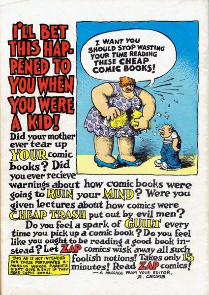 Zap Comix - Issue No 0 - Illustrated by Robert Crumb - VG Carousel 6