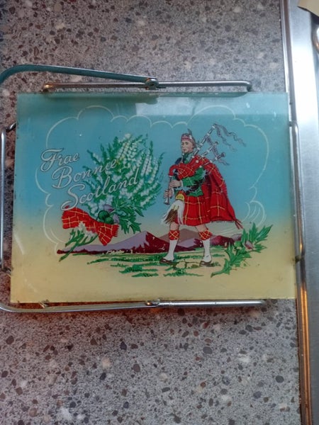Chrome and Glass Whiskey Serving Tray Carousel 1