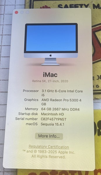 Apple iMac Core i5 3.1 27" (5k retina) 2020 model (16TB Ram/ 250GB SSD) -superb! Carousel 2