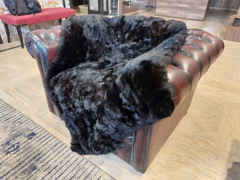 New Single Dark Brown Real NZ Possum Full Fur Throw - No Reserve! - B6356-1 Carousel 2