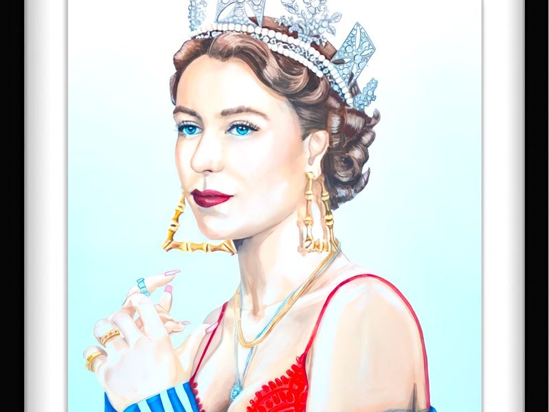Queen Elizabeth ll | Pop Art Portrait Painting | Framed Print Carousel 1