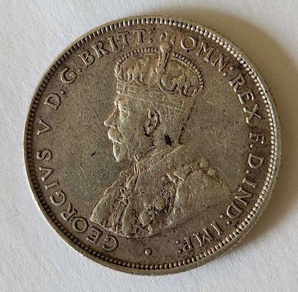 AUSTRALIA 1927 SILVER FLORIN COIN, GEORGE V, $1 RES! Carousel 2