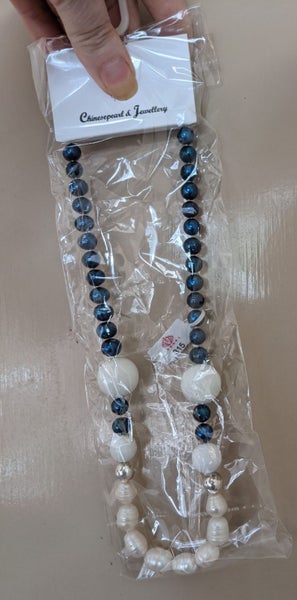 SALE! FRESHWATER PEARLS & Precious Stones .925 Necklace . Carousel 3