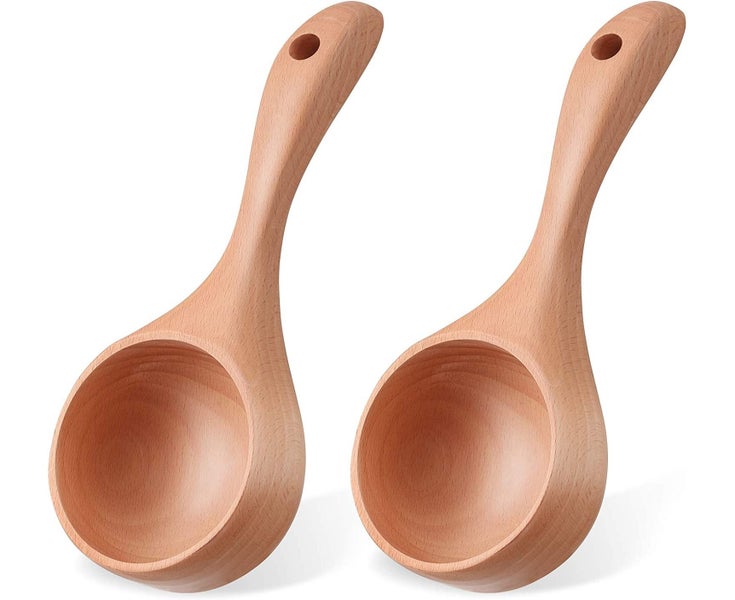 2 Pieces Bath Salt ScoopInches Wooden Ladle Spoon Multipurpose Wood Wate Carousel 1