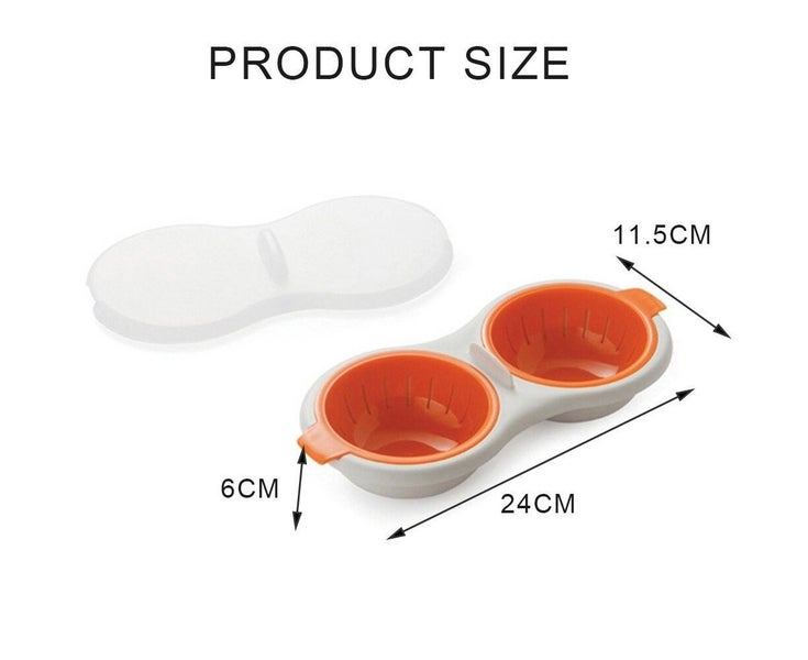 BPA Free Microwave Double Cup Perfect Eggs Poacher Carousel 6