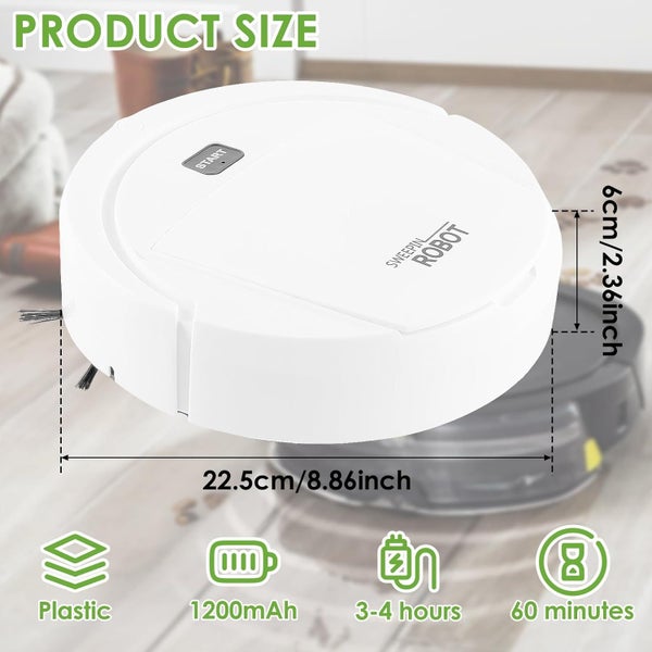 Mopping Robot Vacuum Cleaner,1200mAh Rechargeable Robotic Vacuum Cleaner Stron Carousel 2