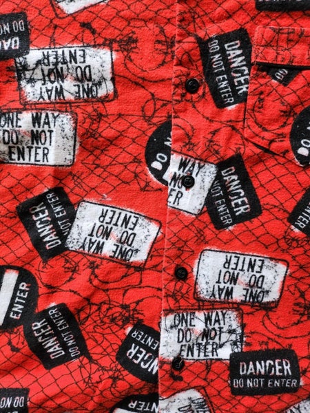 Boys 'Danger Sign' Print Flannelette Pyjamas Carousel 2