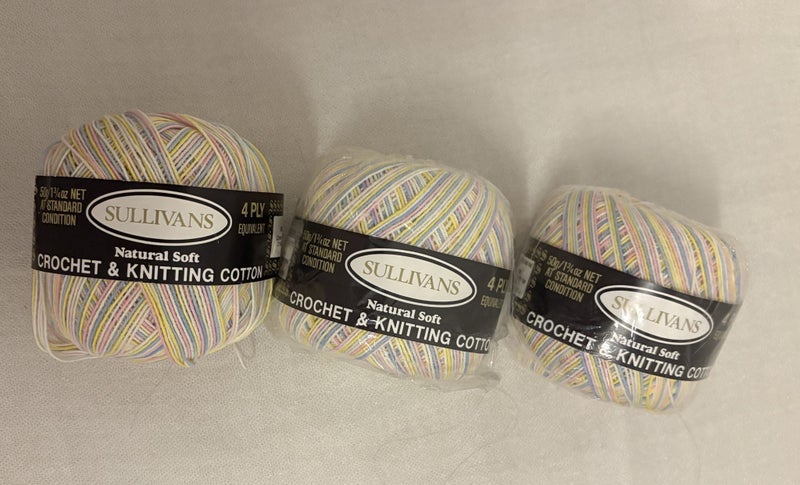 4ply 100% Cotton 50g x 3 balls Pastel vibes Carousel 2