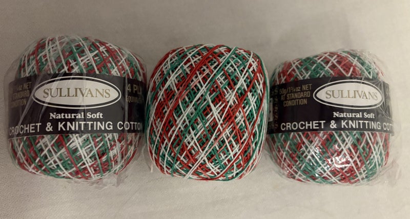 4ply 100% Cotton 50g x 3 balls Christmas vibes Carousel 1