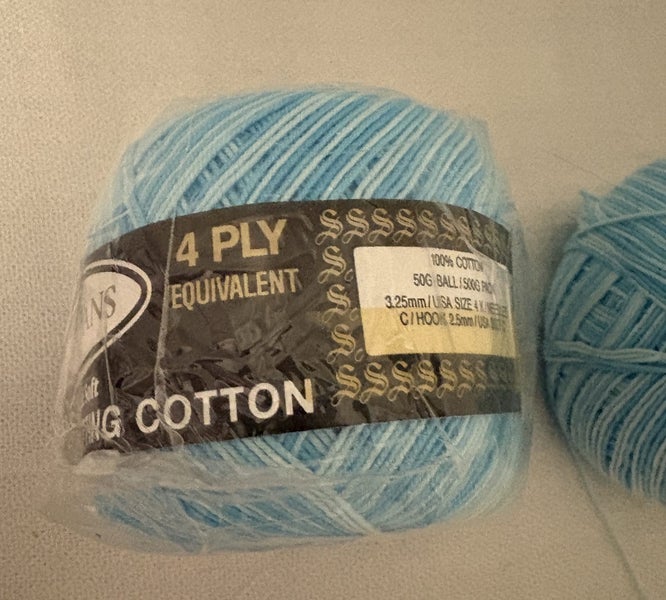 4ply 100% Cotton 50g x 3 balls Aqua vibes Carousel 2