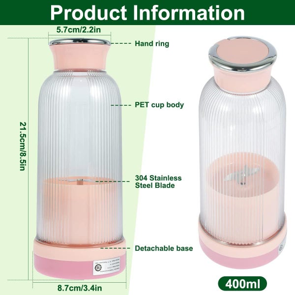 Mini Blender 400ml Portable Blender 1300mAh USB Rechargeable Electric Fruit Ju Carousel 2