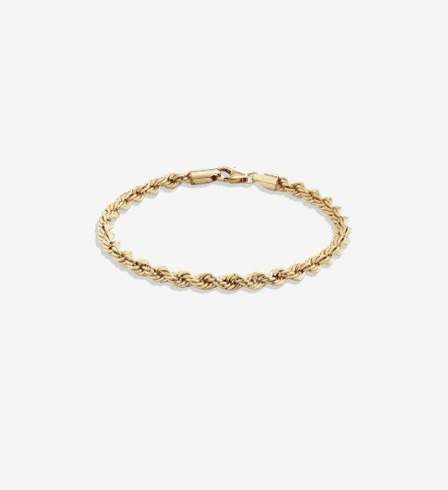 Men's 18k Gold Filled Twisted Link Chain Bracelet - SALE! Carousel 1