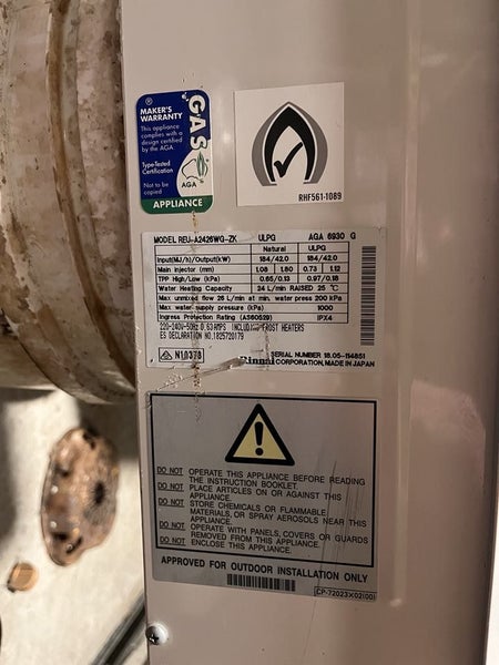 Rinnai Infinity A24 gas water system Carousel 2