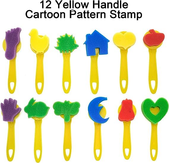 36PCS Kids Fun Painting Brushes Drawing Brush Palette Apron for Toddlers Carousel 2