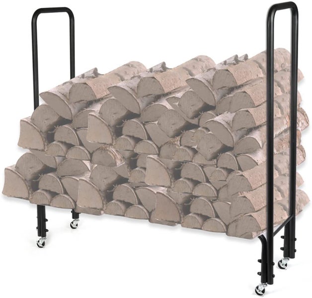 Firewood Rack Log Storage Rack with Wheels Carousel 1