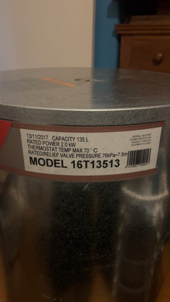 Water cylinder rheem low pressure Carousel 2