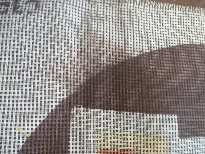 Art Deco Vintage 30s Geometric Tapestry Hessian Carousel 3