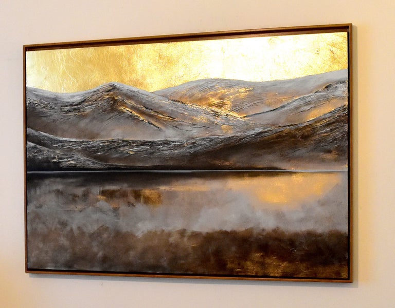 LAKE WANAKA - GOLD LEAF - FLOATING FRAME - LARGE Carousel 2