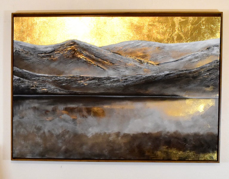LAKE WANAKA - GOLD LEAF - FLOATING FRAME - LARGE Carousel 14