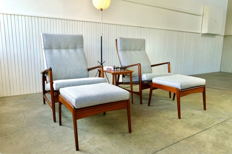 A STUNNING IB KOFOD LARSEN RECLINER WITH STOOL ONE OF TWO Carousel 2