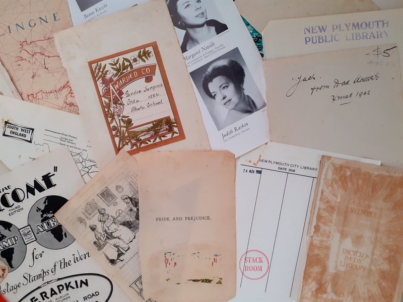 One off Unique Book Ephemera, Antique & Vintage End Papers, Ads etc for crafting Carousel 1