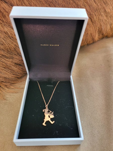 Karen Walker Rose Gold Drummer Girl Necklace Carousel 2