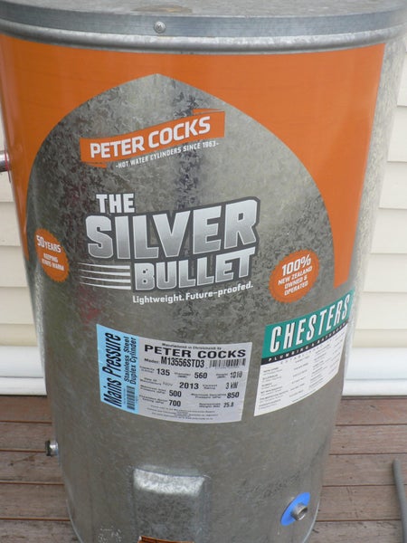 hot water cylinder 2013 SSteel silver bullet 135L mains pressure Carousel 1