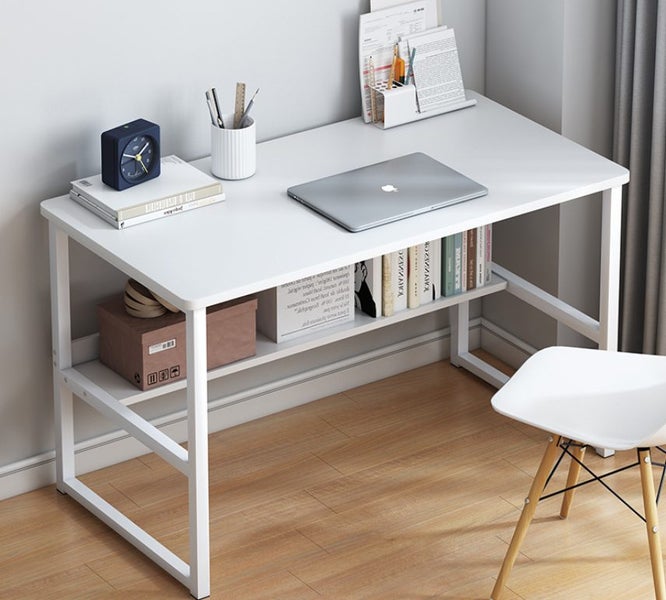 Compact Desk with Lower Storage for Home Office Carousel 1