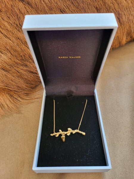 Karen Walker Gold Oak Branch Necklace Carousel 2