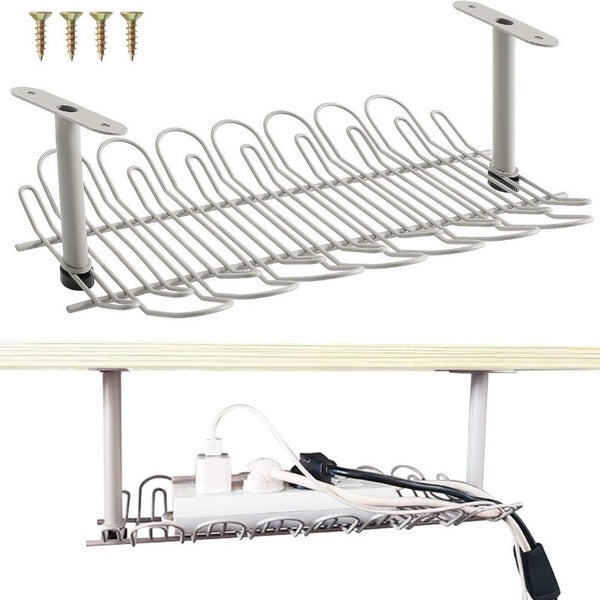 Under Desk Cable Management Organizer Tray 36cm Grey Home - Brand New NZ Stock Carousel 1