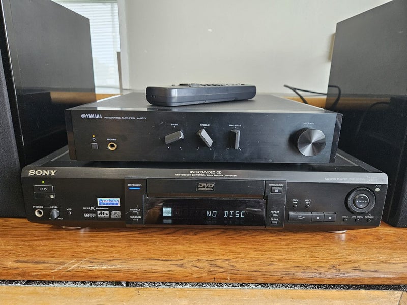 Yamaha Amplifier A670 + SONY DVP-S525D CD/DVD and Rotel RH630 Headphones Carousel 1