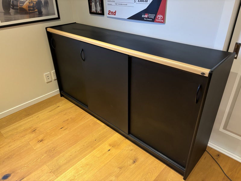 Lge Quality WARD-NZ Made- Credenza/Cabinet- with adjustable shelf- 3 slide doors Carousel 1