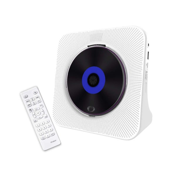 Tooleroo USB Rechargeable Desktop CD Player Speaker - Bluetooth Portable White Carousel 1