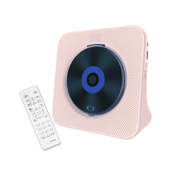 Tooleroo USB Rechargeable Desktop CD Player Speaker - Bluetooth Portable Pink Carousel 1