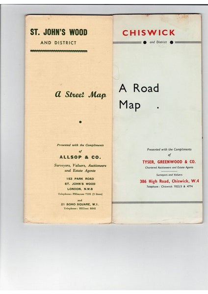 UK Estate Agents London Street Plans from 1960's Carousel 1